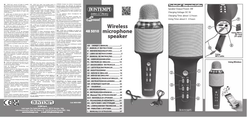 Página 1 del manual Manual de usuario Bontempi 48 5010