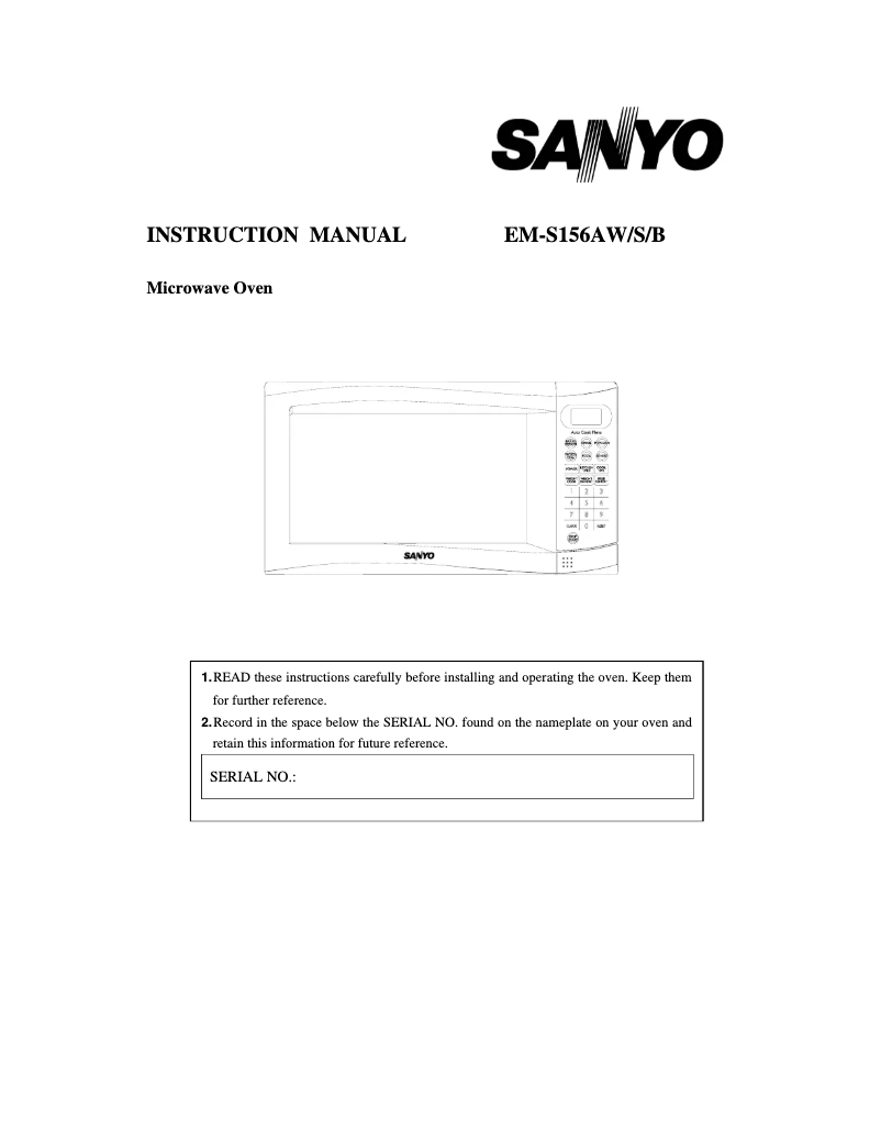 Page 1 de la notice Manuel utilisateur Sanyo EM-S156AB