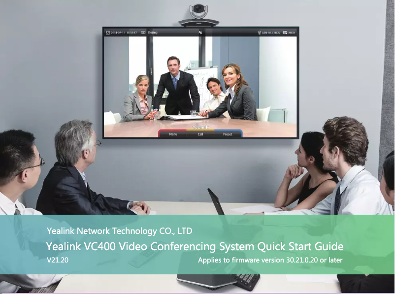 Page 1 de la notice Guide de démarrage rapide Yealink VC400