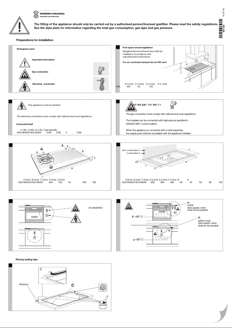 Page n°1 - Guide d'installation Asko HIG1995AD