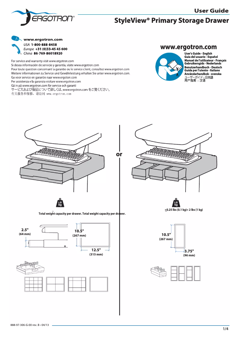 Página 1 del manual Manual de usuario Ergotron 97-865