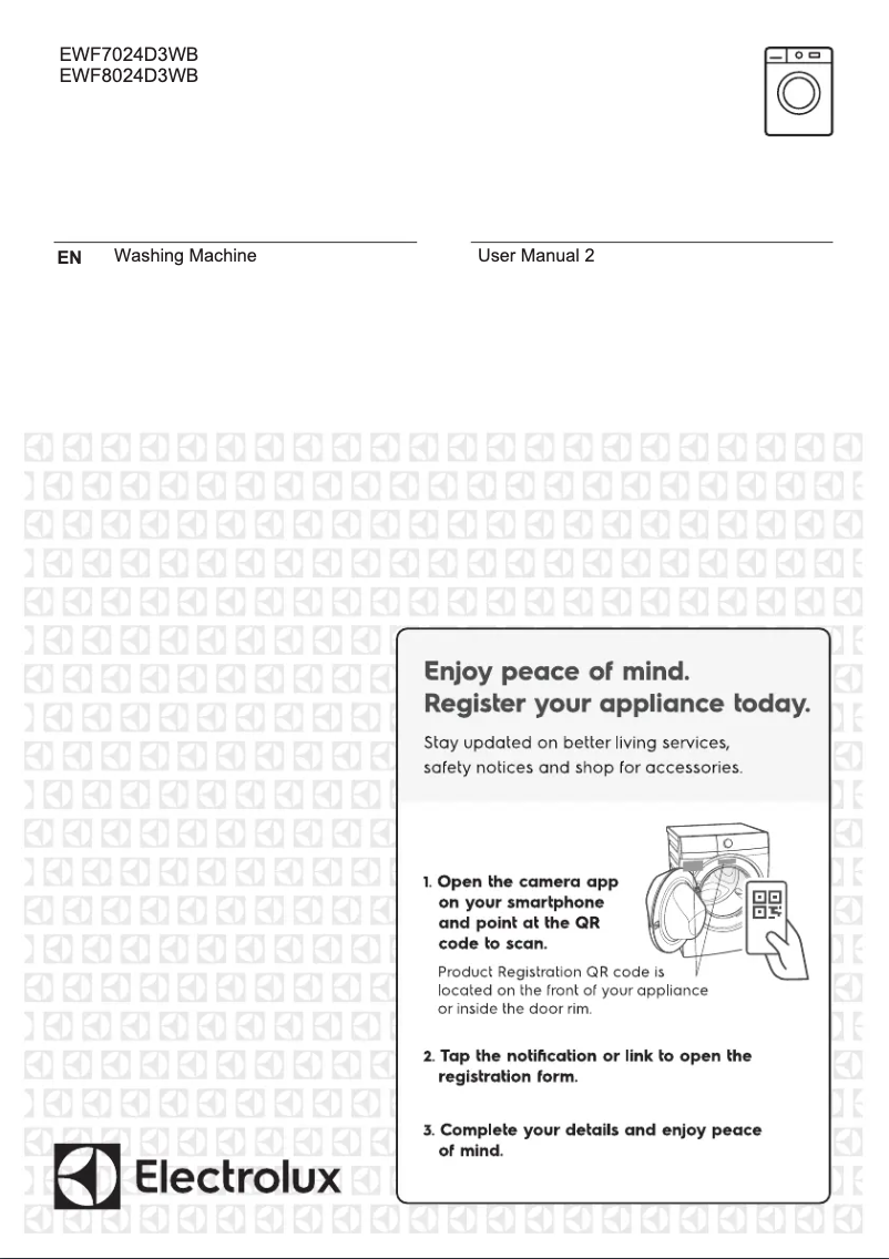 Page 1 de la notice Manuel utilisateur Electrolux EWF7024D3WB