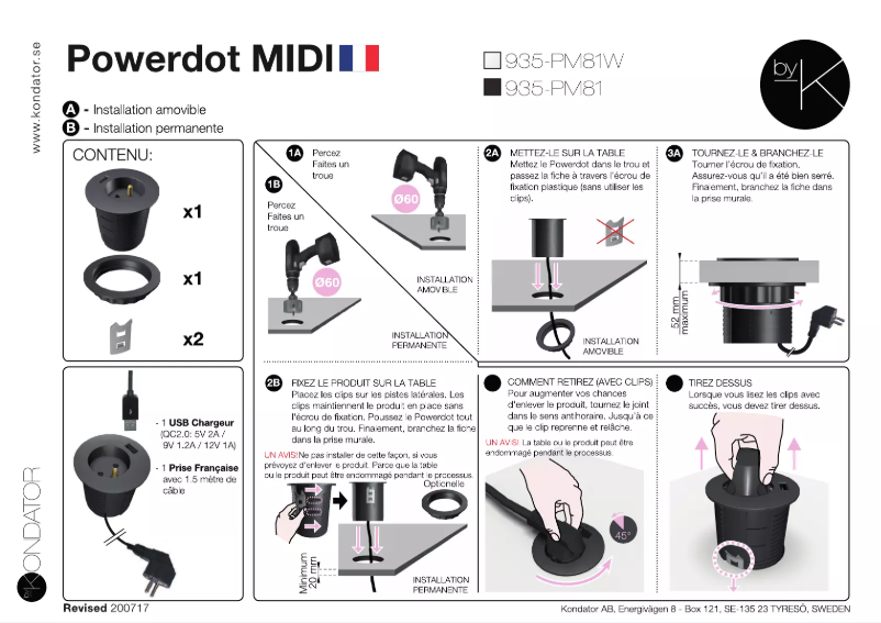 Page n°1 - Manuel utilisateur Kondator 935-PM81W