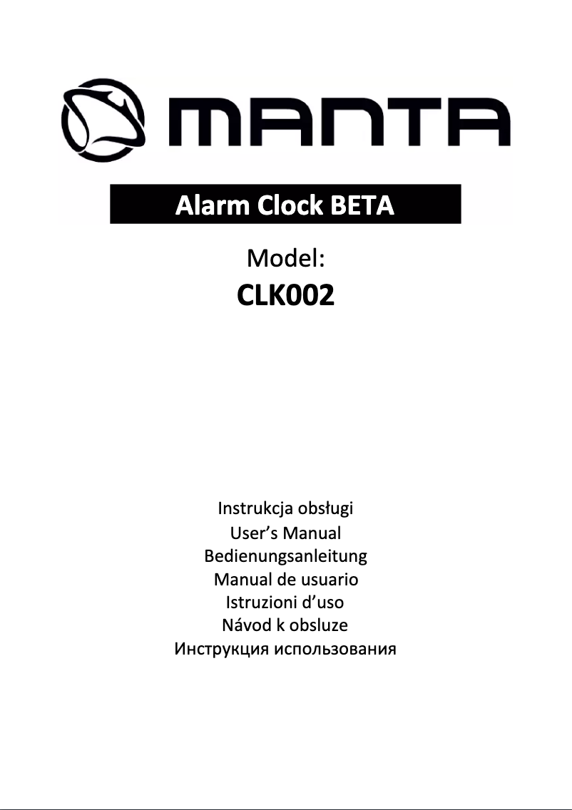 Página 1 del manual Manual de usuario Manta CLK002