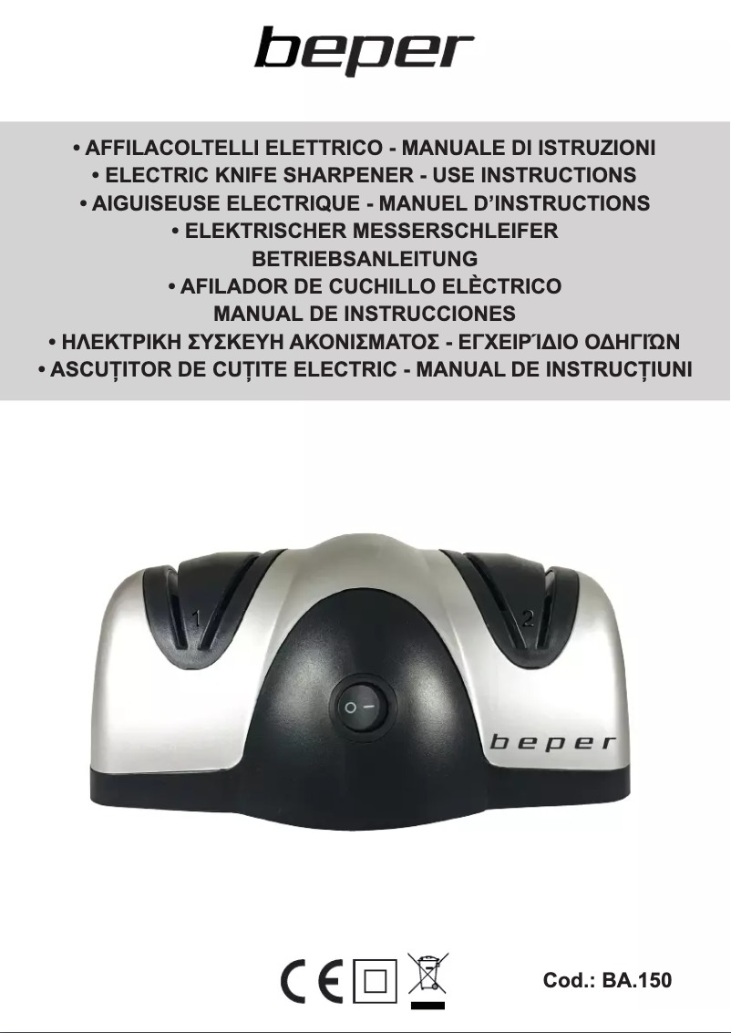 Page 1 de la notice Manuel utilisateur Beper BA.150