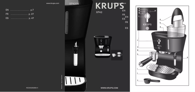 Página 1 del manual Manual de usuario Krups XP4200