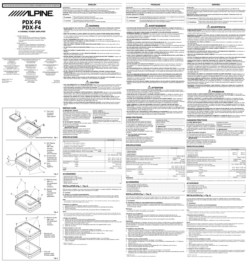 Image de la première page du manuel de l'appareil PDX-F6