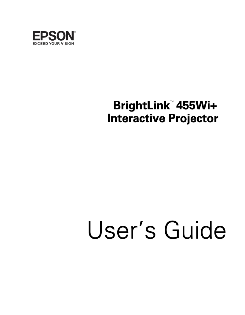 Imagen de la primera página del manual del dispositivo BrightLink 455Wi+