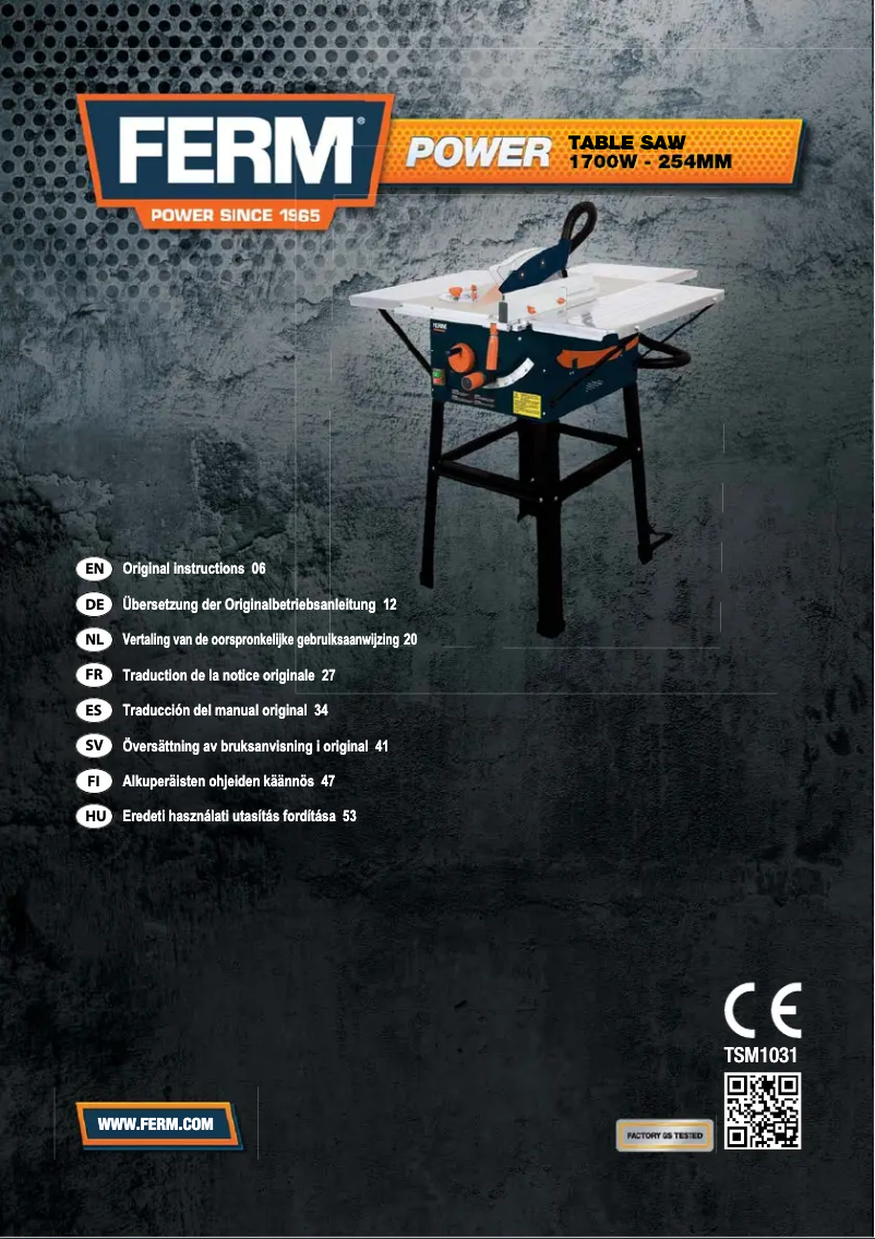 Image de la première page du manuel de l'appareil TSM1031