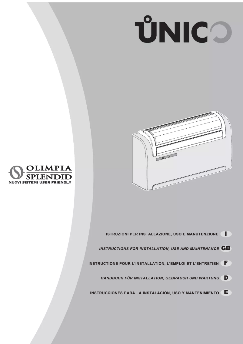 Page 1 de la notice Manuel utilisateur Olimpia Splendid Unico 11.5 HP