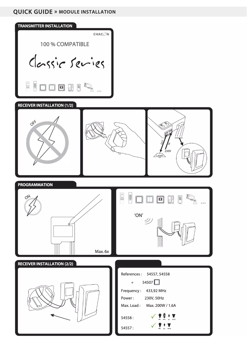Page 1 de la notice Manuel utilisateur Chacon 54507