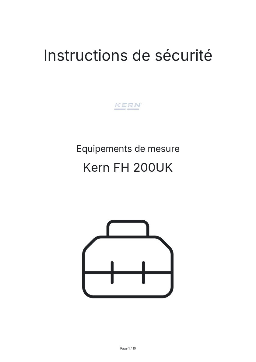 Image de la première page du manuel de l'appareil FH 200UK