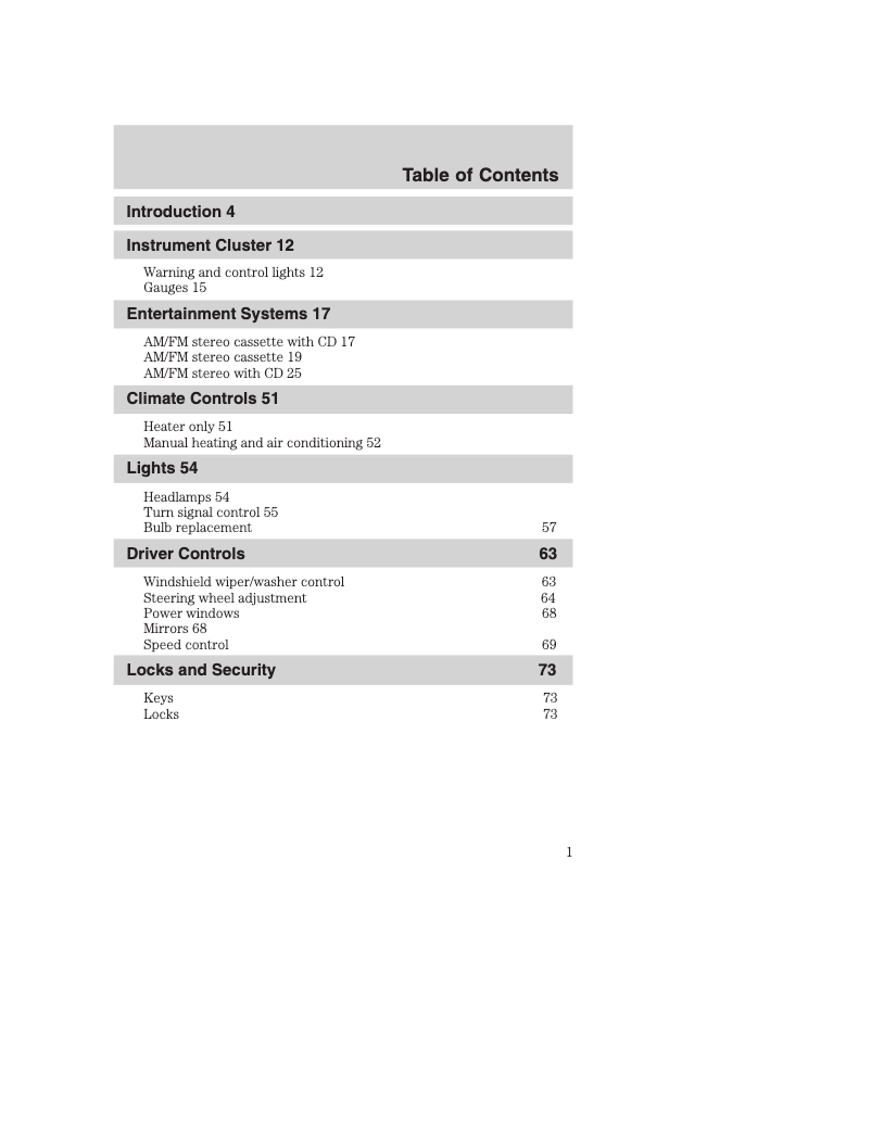 Page n°1 - Manuel utilisateur Ford E-450 (2003)