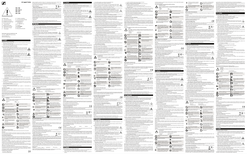 Page n°1 - Instructions de sécurité Sennheiser RS 127