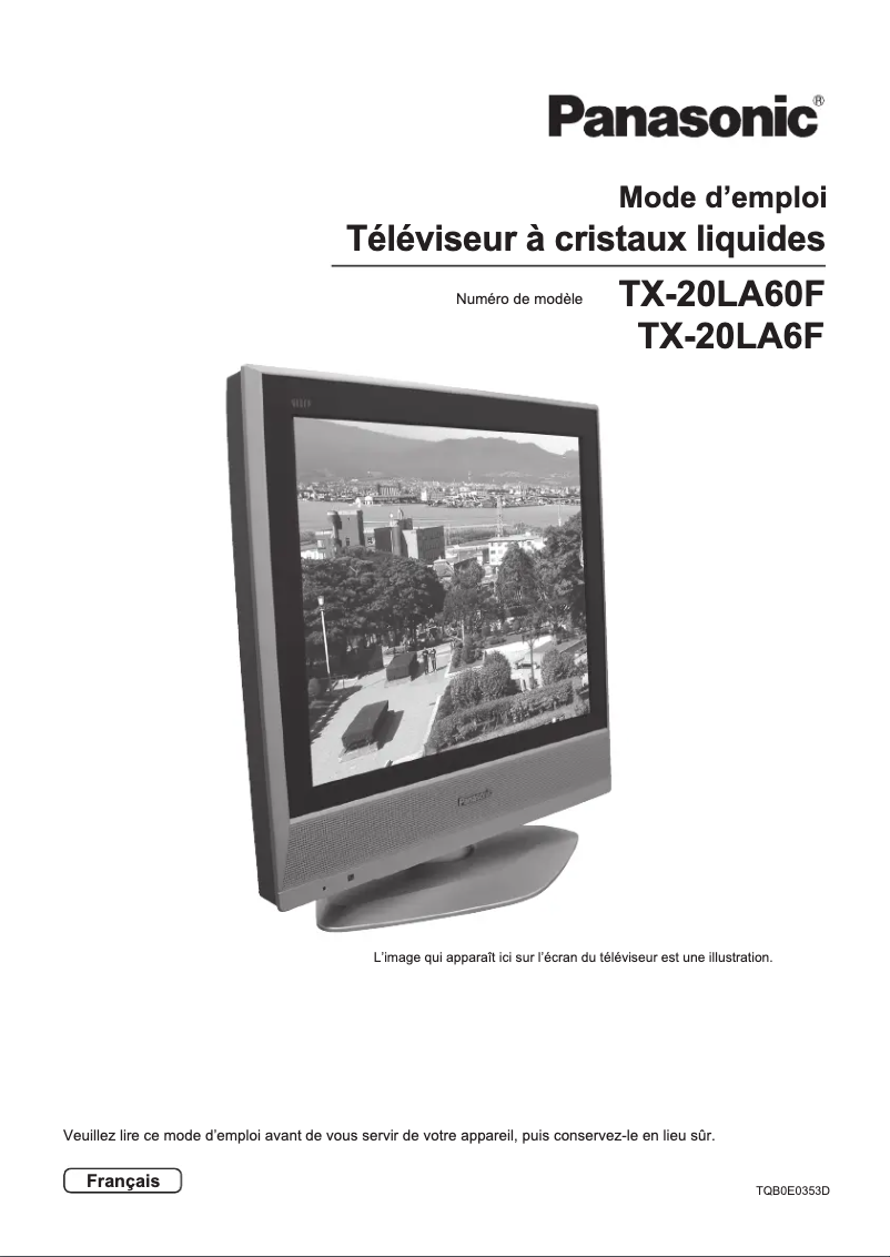 Page 1 de la notice Manuel utilisateur Panasonic Viera TX-20LA6F