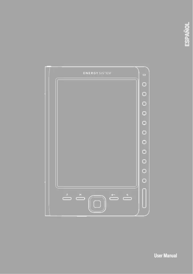 Page 1 de la notice Manuel utilisateur Energy Sistem E-Ink eReader e6