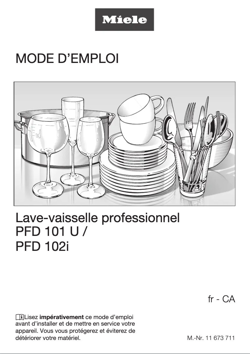Page n°1 - Manuel utilisateur Miele PFD 102 i