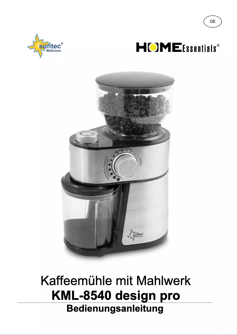Page n°1 - Manuel utilisateur Suntec KML-8540 design pro