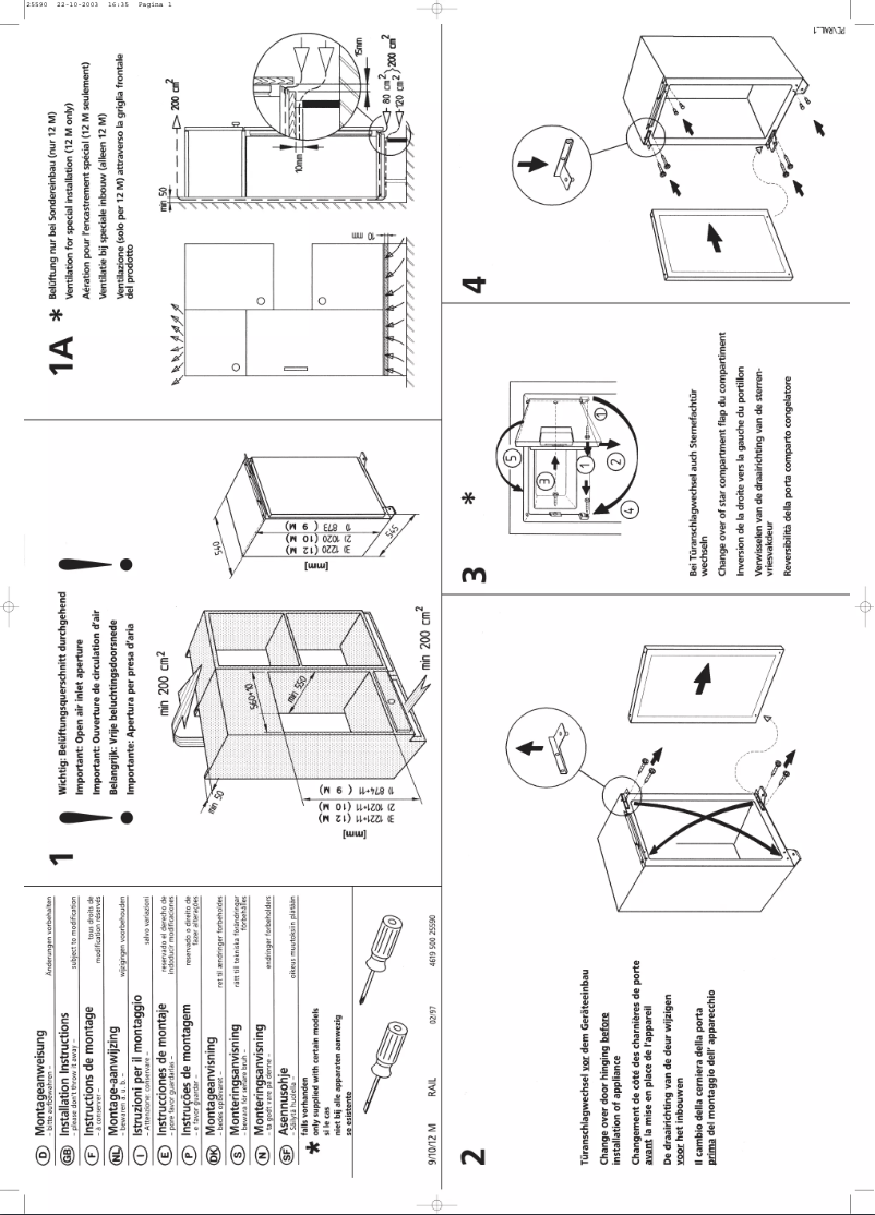 Page 1 de la notice Manuel utilisateur Smeg FR 205 A