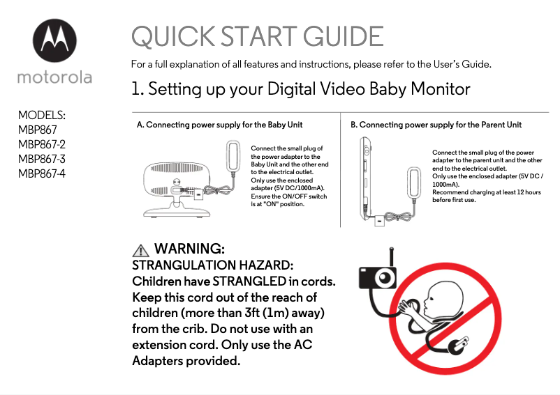 Page n°1 - Manuel utilisateur Motorola MBP867-3