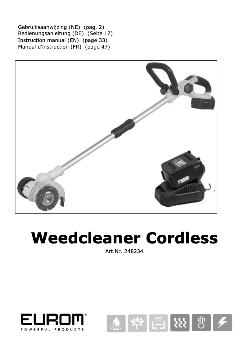 Página 1 del manual Manual de usuario Eurom Weedcleaner