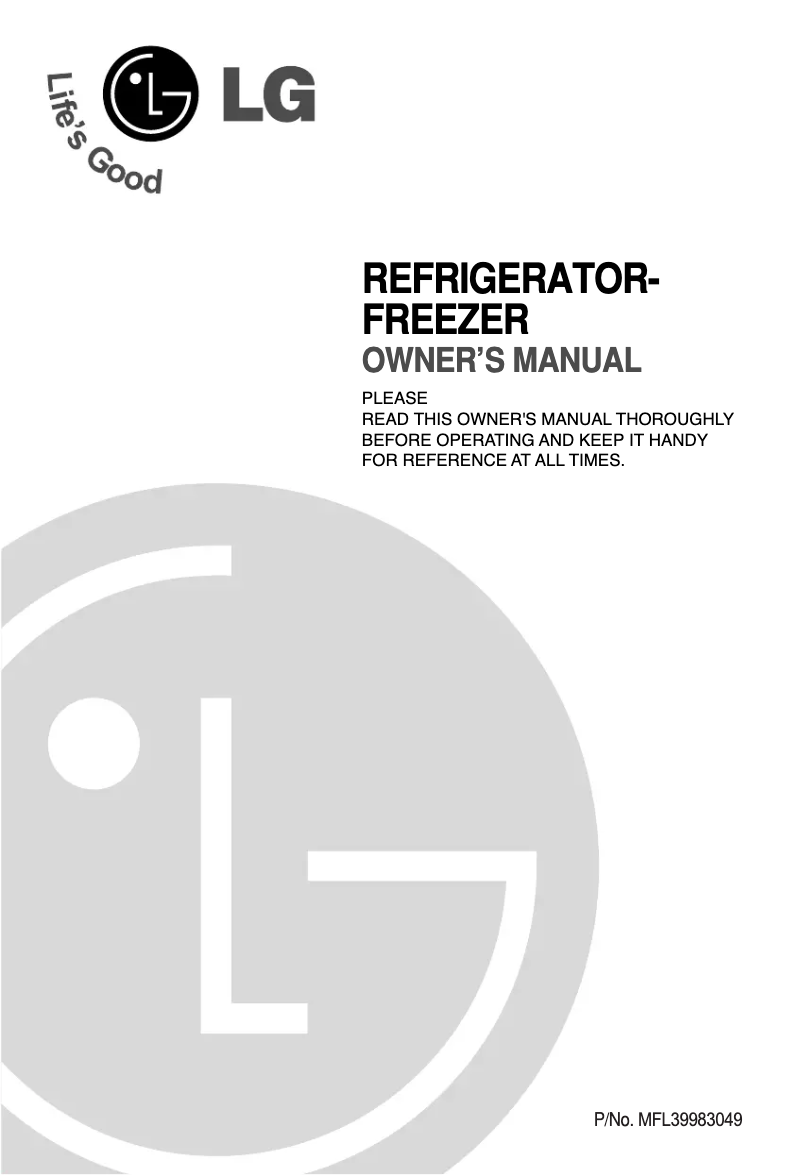 Page 1 de la notice Manuel utilisateur LG GR-M492YSC