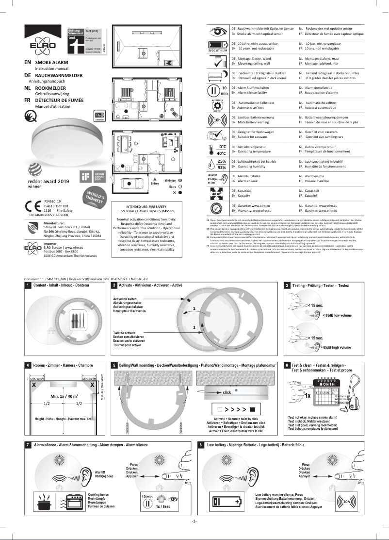 Image de la première page du manuel de l'appareil AC-FS461041