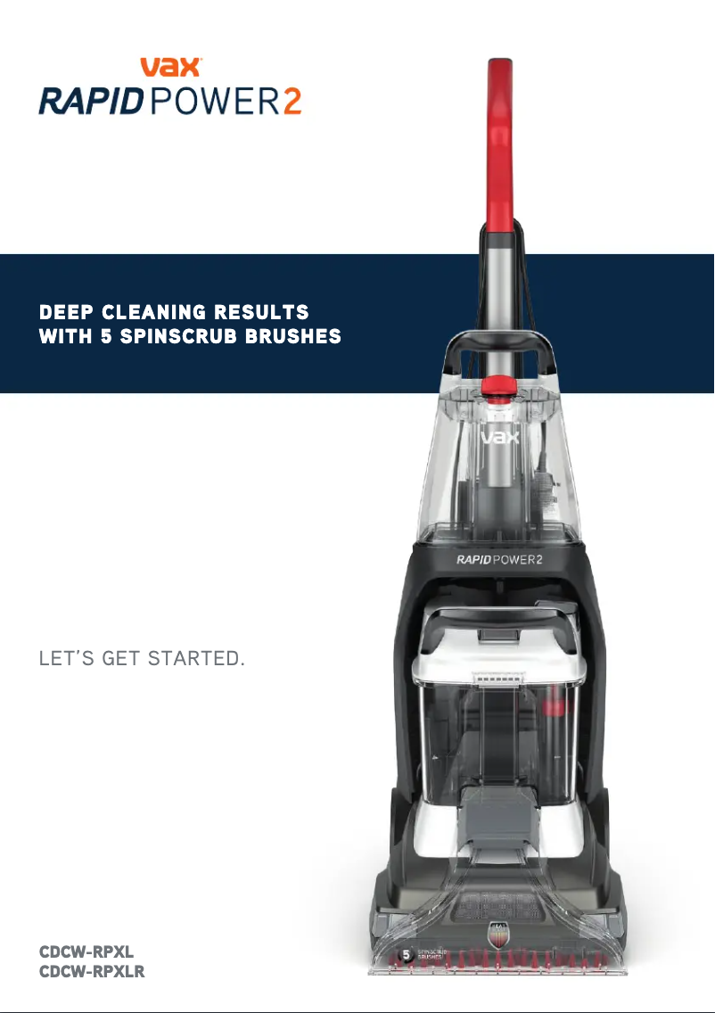 Página 1 del manual Manual de usuario Vax Rapid Power 2 CDCW-RPXLR