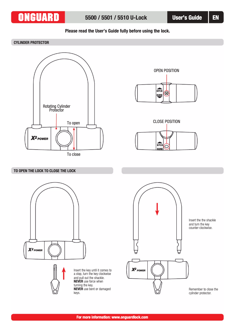 Page 1 de la notice Manuel utilisateur OnGuard U-Lock 5500