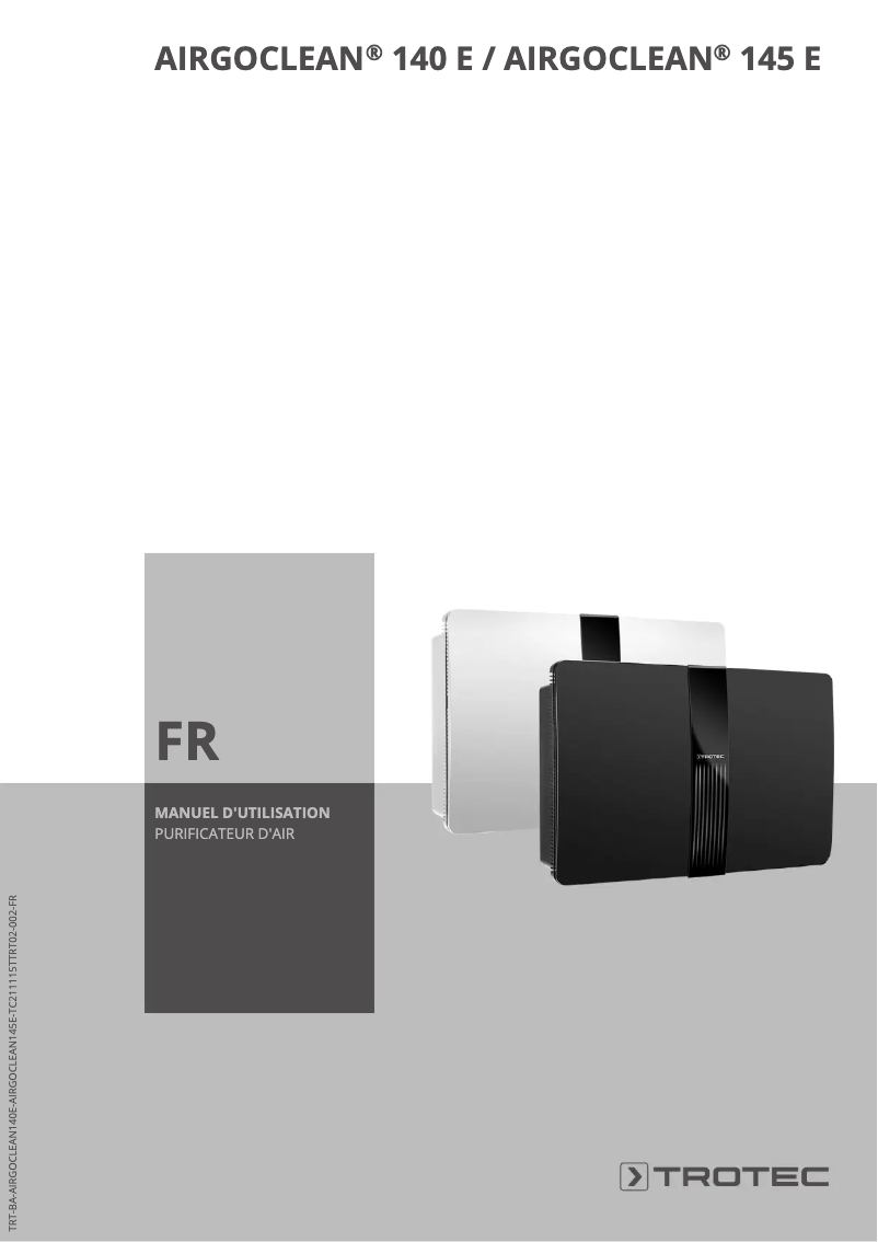 Page 1 de la notice Manuel utilisateur Trotec AirgoClean 140 E