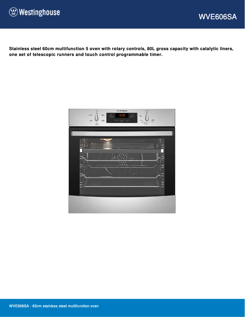 Image de la première page du manuel de l'appareil WVE606