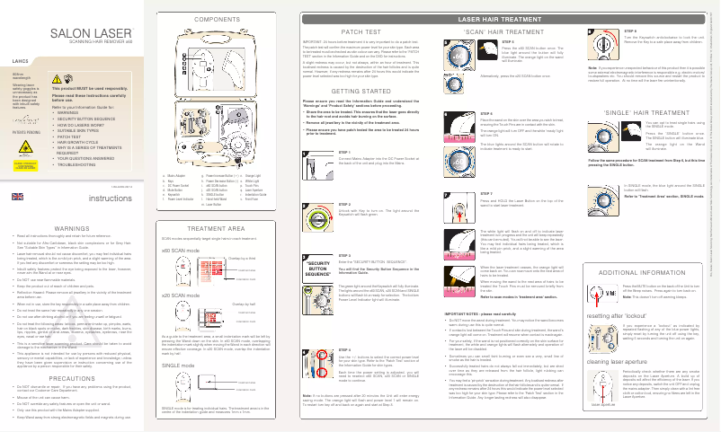 Page n°1 - Manuel utilisateur Rio Scanning Laser X60