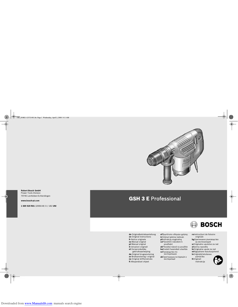Page n°1 - Manuel utilisateur Bosch GSH 3 E