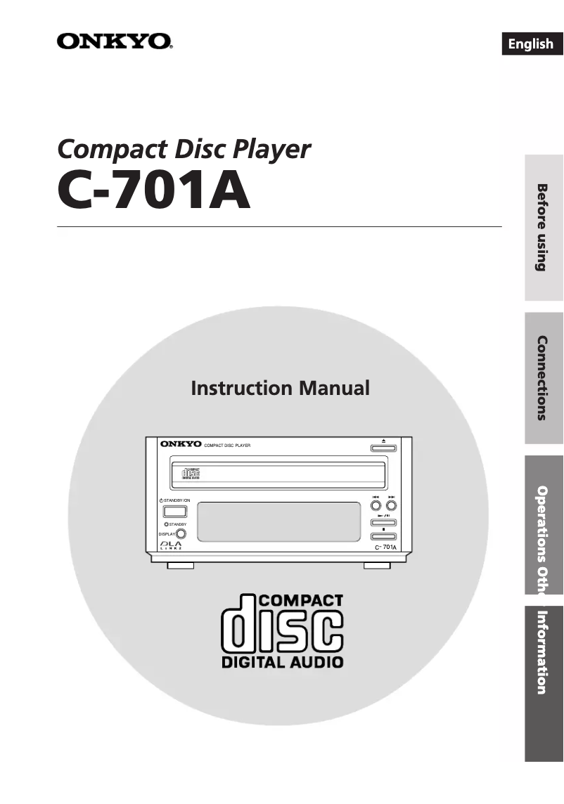 Page 1 de la notice Manuel utilisateur Onkyo C-701A
