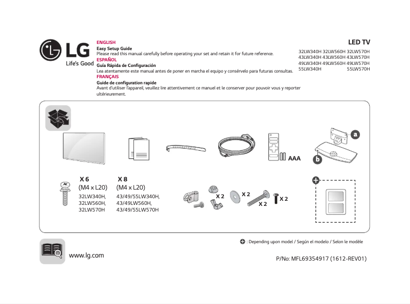 Page n°1 - Manuel utilisateur LG 32LW560H