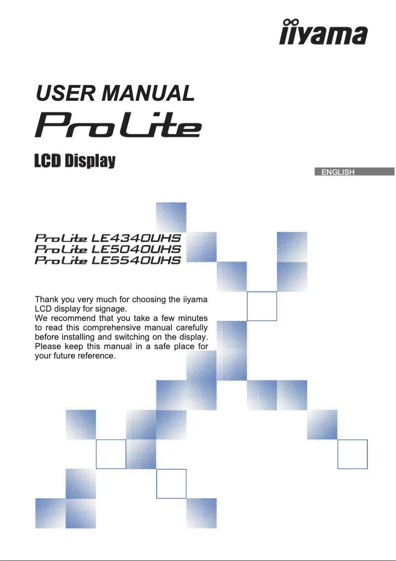 Image de la première page du manuel de l'appareil ProLite LE5540UHS