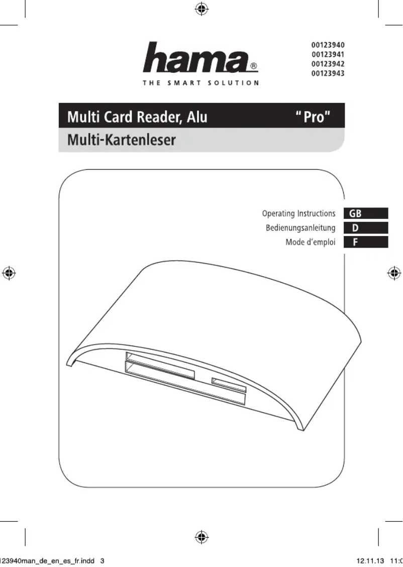 Page n°1 - Manuel utilisateur Hama 4047443213600