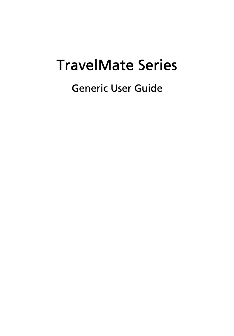 Page n°1 - Manuel utilisateur Acer TravelMate 6593