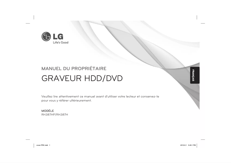 Image de la première page du manuel de l'appareil RH387HP