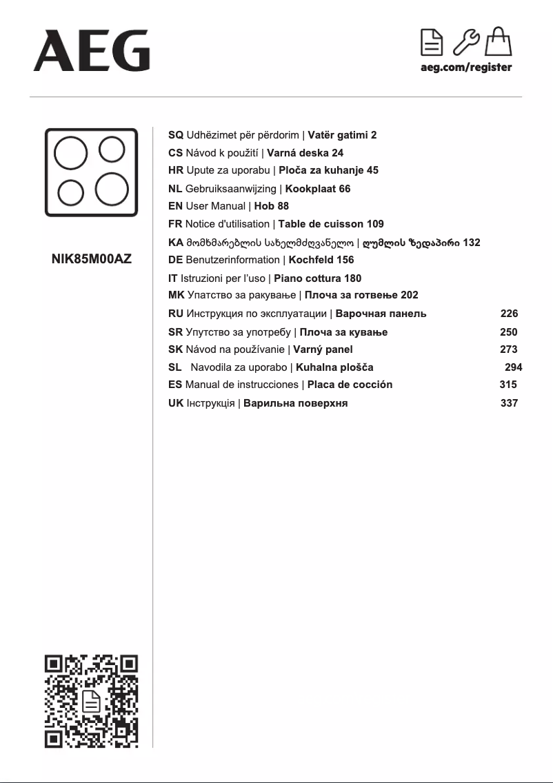 Image de la première page du manuel de l'appareil NIK85M00AZ