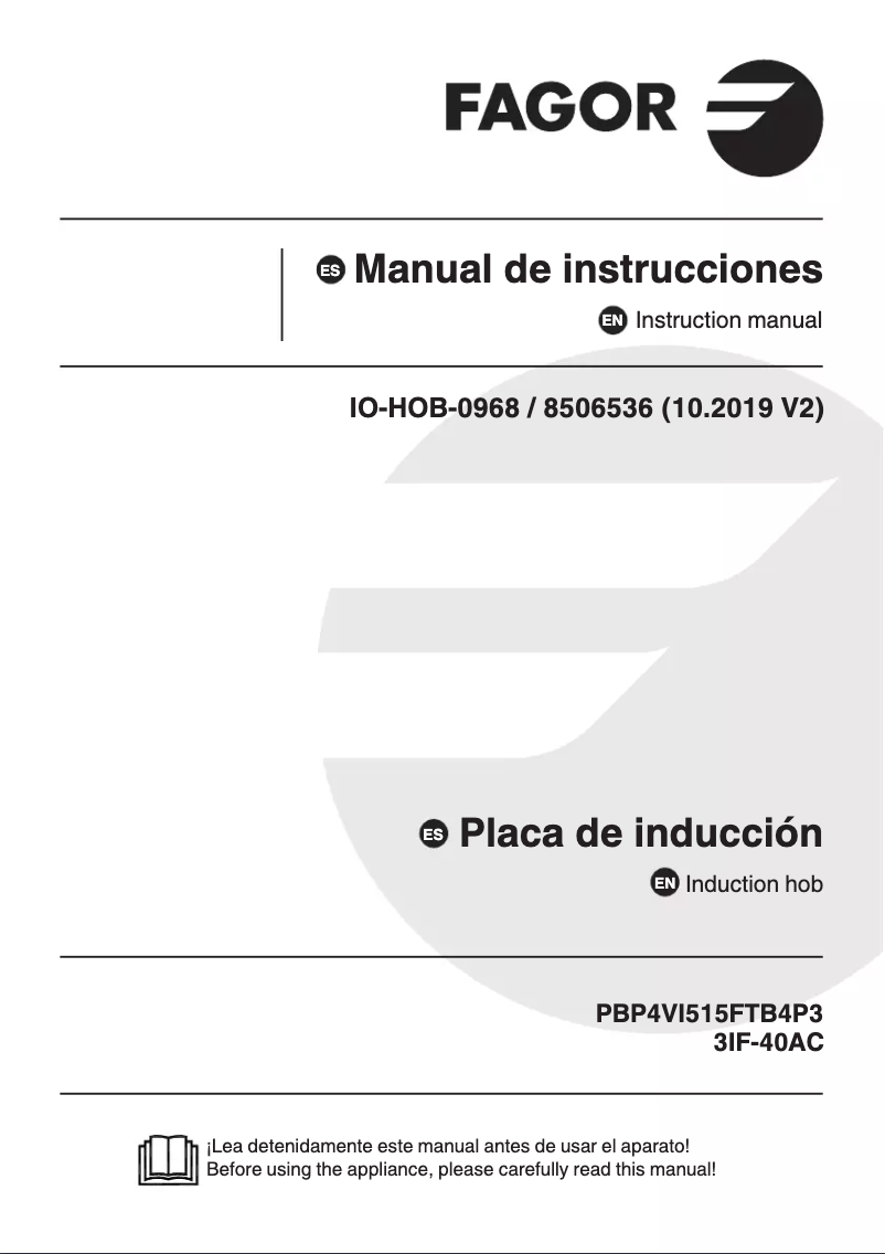 Page 1 de la notice Manuel utilisateur Fagor 3IF-40AC