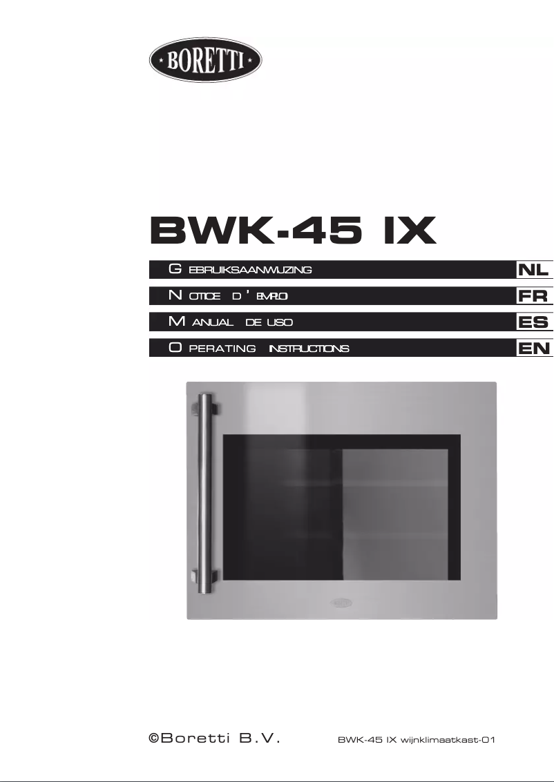 Page 1 de la notice Manuel utilisateur Boretti BWK-45 IX