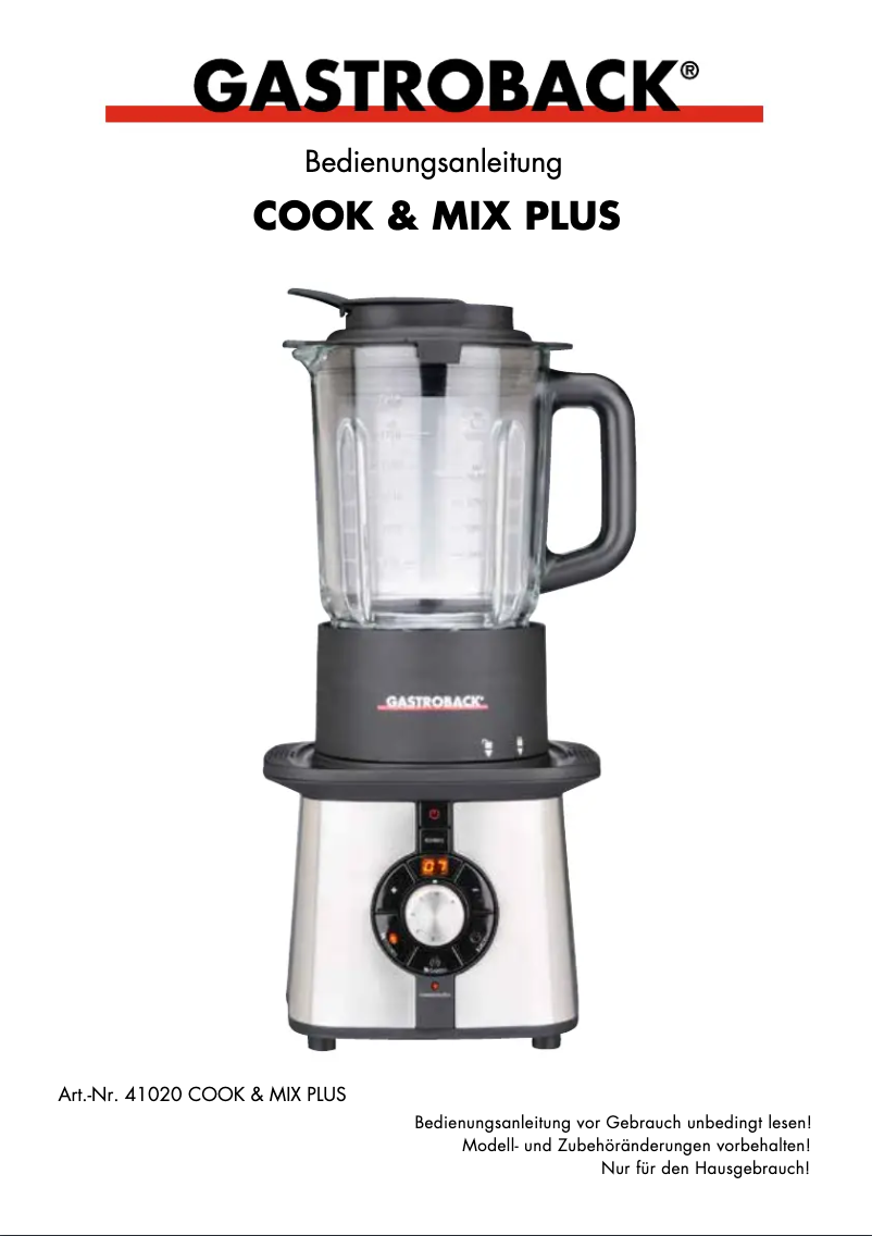 Image de la première page du manuel de l'appareil 41020