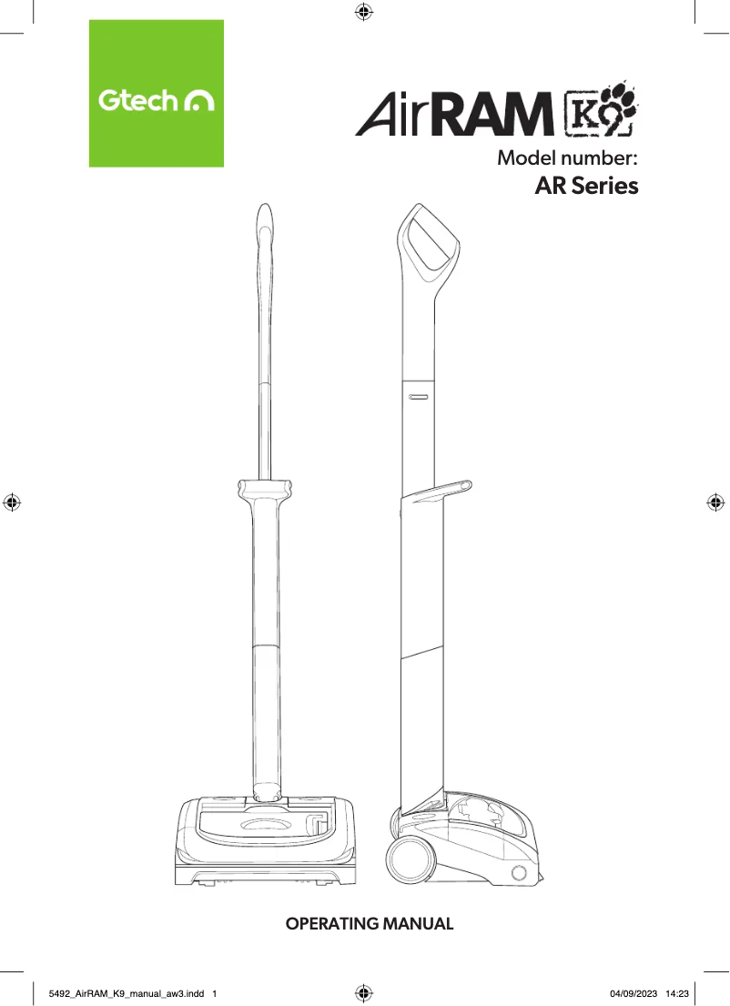 Image de la première page du manuel de l'appareil AirRAM MK2 K9