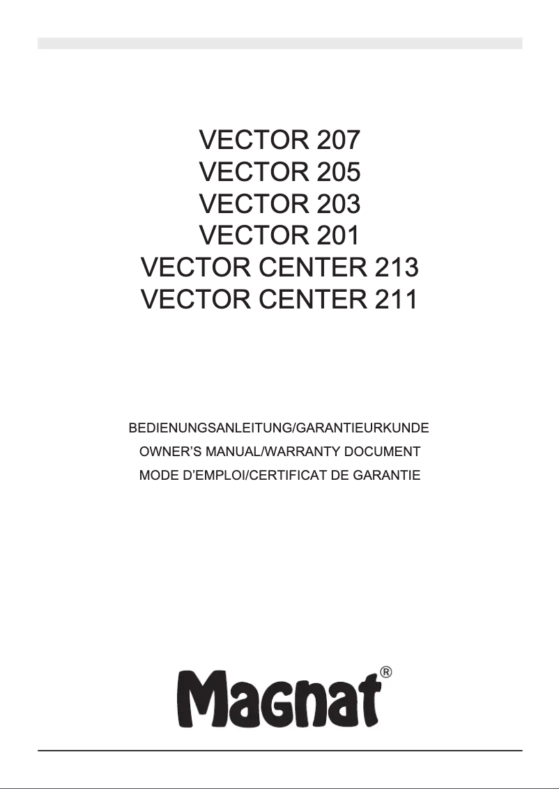Page n°1 - Manuel utilisateur Magnat Vector Center 211