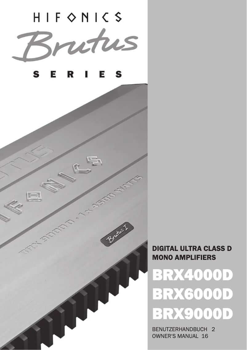 Page 1 de la notice Manuel utilisateur Hifonics Brutus BRX6000D