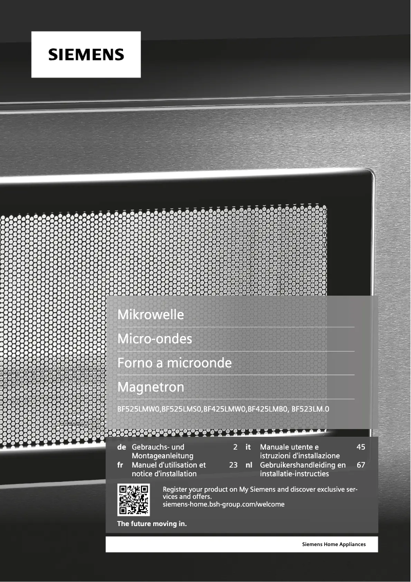 Image de la première page du manuel de l'appareil BF525LMW0