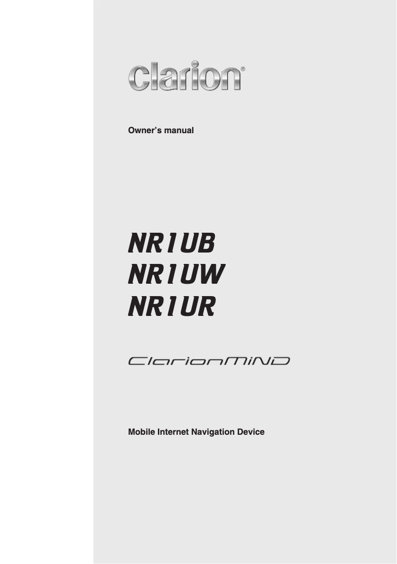 Page 1 de la notice Manuel utilisateur Clarion NR1UB