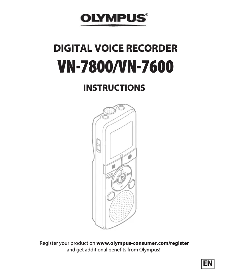 Page 1 of the manual User Manual Olympus VN-7800