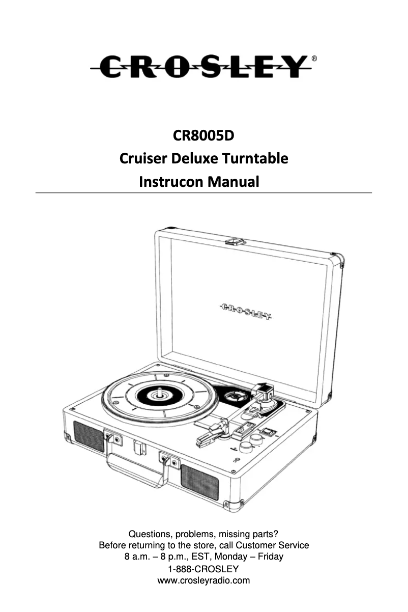 Page 1 de la notice Manuel utilisateur Crosley Cruiser Deluxe CR8005D